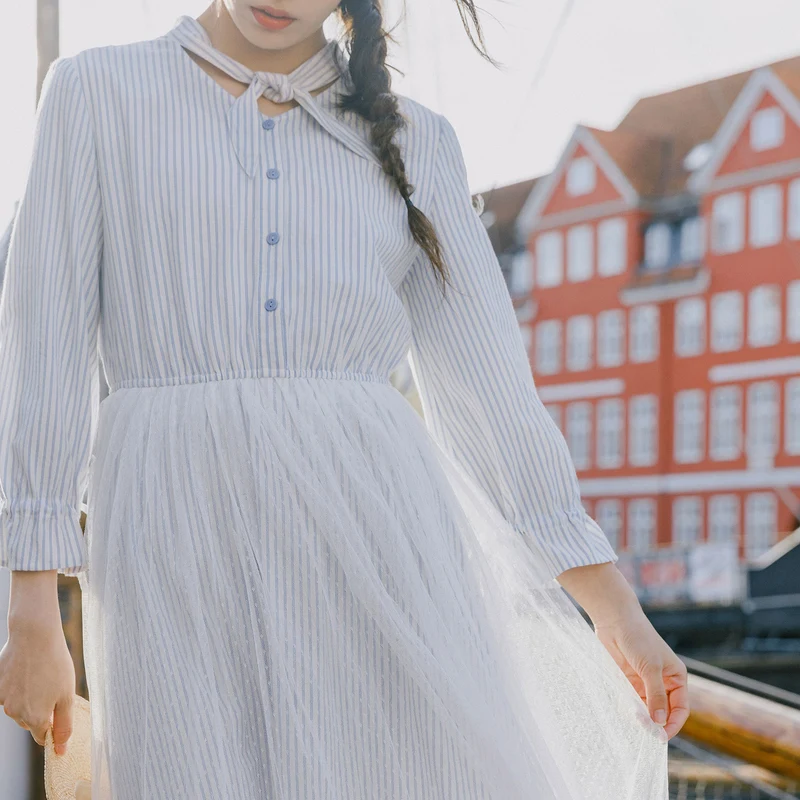 INMAN весеннее литературное платье в стиле ретро со шнуровкой и v-образным вырезом |