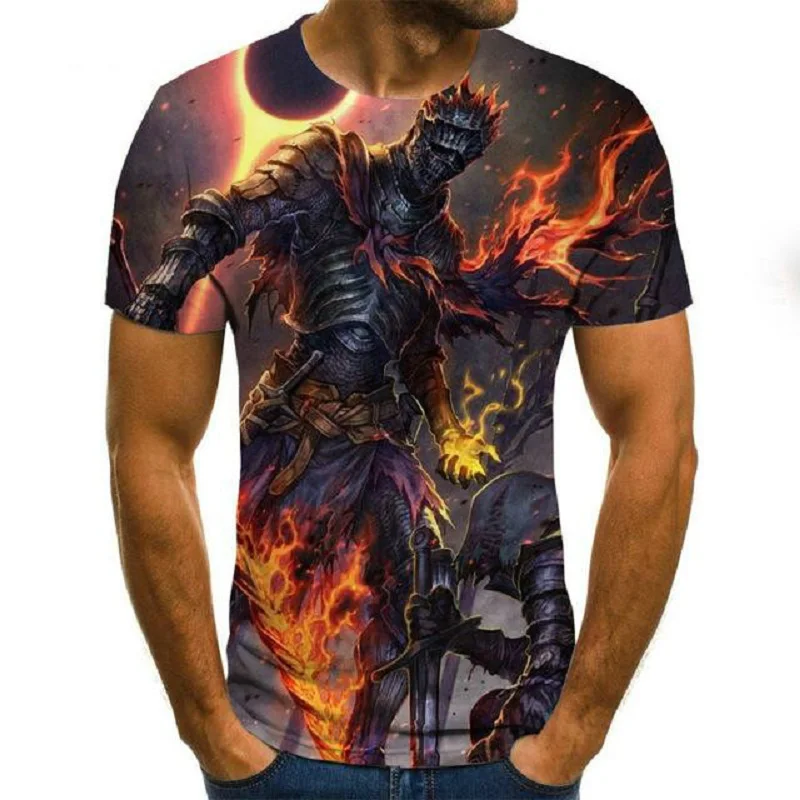 

Skull Print Men's Sports Short Sleeve T-Shirt 3d Hotsale Casual T-Shirt O-Neck Hip Hop Short Sleeve T-Shirt