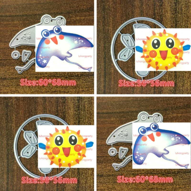 1pc Lovely Bat Fish Metal Cutting Dies Undersea Animal Stencil for DIY Scrapbooking Cards Decorative Embossing Cuties | Дом и сад