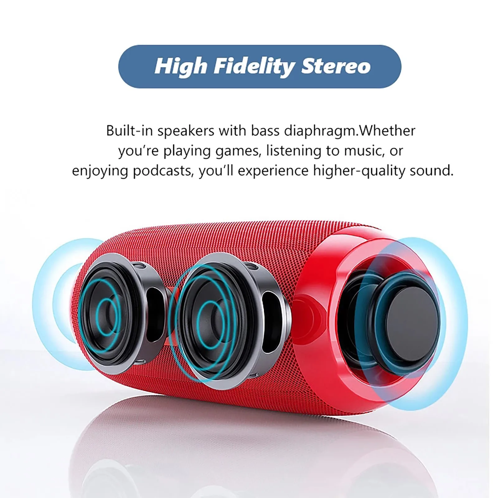 

Portable Bluetooth Speaker Wireless Bass Column Waterproof Outdoor USB Speakers Support AUX TF Subwoofer Loudspeaker
