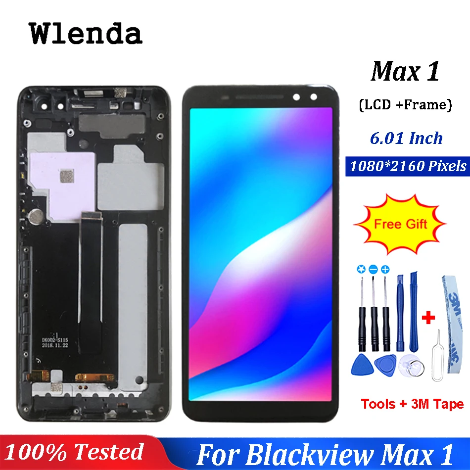 ЖК дисплей 6 01 дюйма для Blackview Max 1 с сенсорным экраном и рамкой сменный Max1