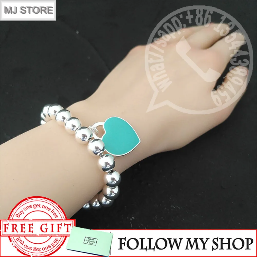 

Браслет женский из серебра 925 пробы, с круглыми бусинами и эмалью