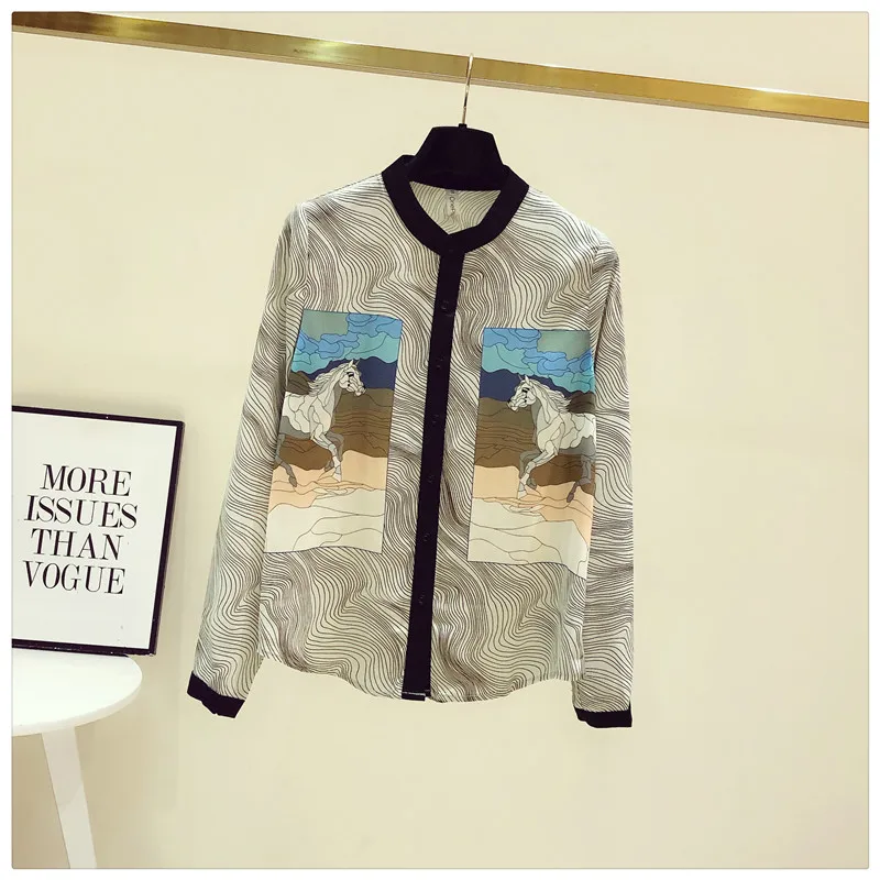 

Женские летние рубашки в европейском стиле с длинным рукавом, модные дизайнерские блузки, топ A633