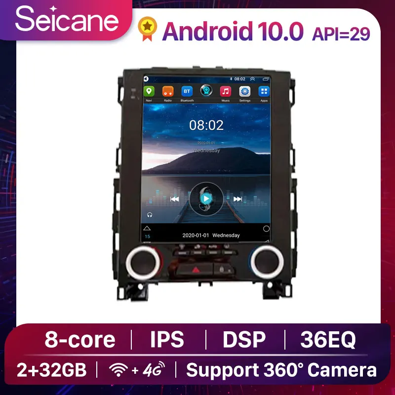 

Автомобильный радиоприемник Seicane, 9,7 дюймов, Android 10, в стиле Тесла, GPS-навигация, мультимедийный плеер для 2017-2018 Renault Koleos IOW EDA HD Carplay