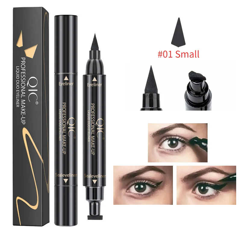 2-in-1 Double Head Eyeliner Double-headed Triangle Wing Seal Waterproof and Non-smudge Cosmetics Adhesive Pen |
