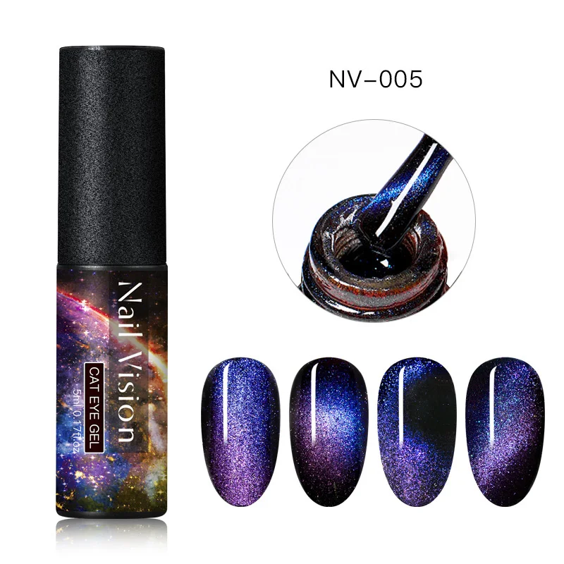 HHS07704 Nail Vision 9D Galaxy Cat Eye Nail Gel Chameleon Magnetic Soak Off UV Nail Varnish 5D/7D 5ml Semi Permanent Manicure Gel Lacquer - Цвет: HHS07704