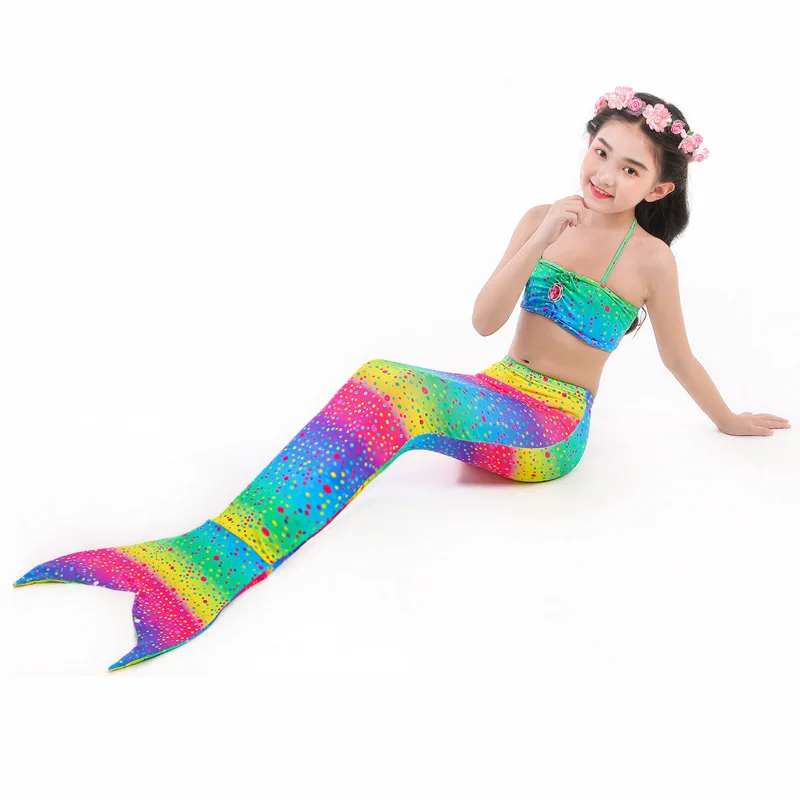Girls Mermaid Tails Swimming Dresses Cosplay Costume Beach Clothes Little Children Swimsuit for Kids Swimmable Costumes | Спорт и