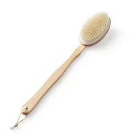 dry body brush with natural bristles removable handle anti cellulite removes dead cells exfoliates and cleaning the skin
