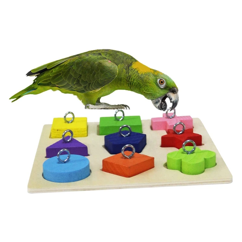 

Игрушка для обучения птице, развивающая игрушка-попугай, деревянный игрушечный пазл-попугай для мелких и средних попугаев и птиц