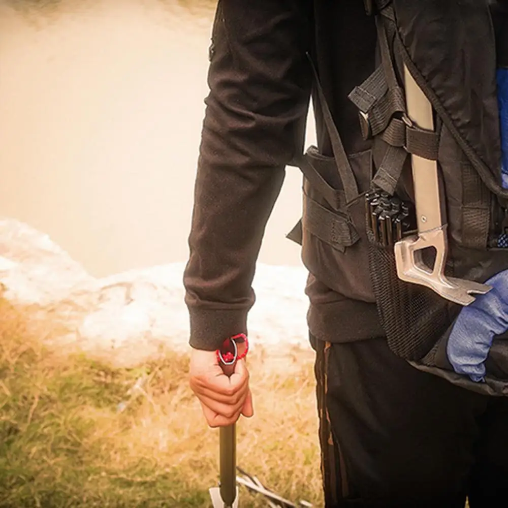 

Многофункциональный уличный молоток для скалолазания, пешего туризма, молоток для земли, ручка из алюминиевого сплава со шнурком для кемпи...