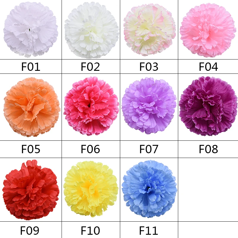 Помпон гвоздики искусственный шелковая Цветочная головка 20 шт. искусственные