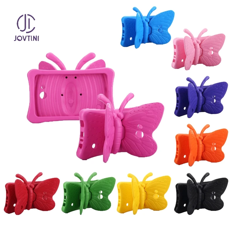 

Case For Samsung Galaxy Tab 3 7.0 inch P3200 T280 T110 T113 T210 EVA Full Shockproof 3D Cartoon Butterfly Stand Kids Tablet Case