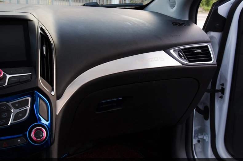 Для Chery ARRIZO5 ARRIZO 5 Центральная контрольная полоса из нержавеющей стали приборная панель в контрольной яркой полосе декоративные блестки