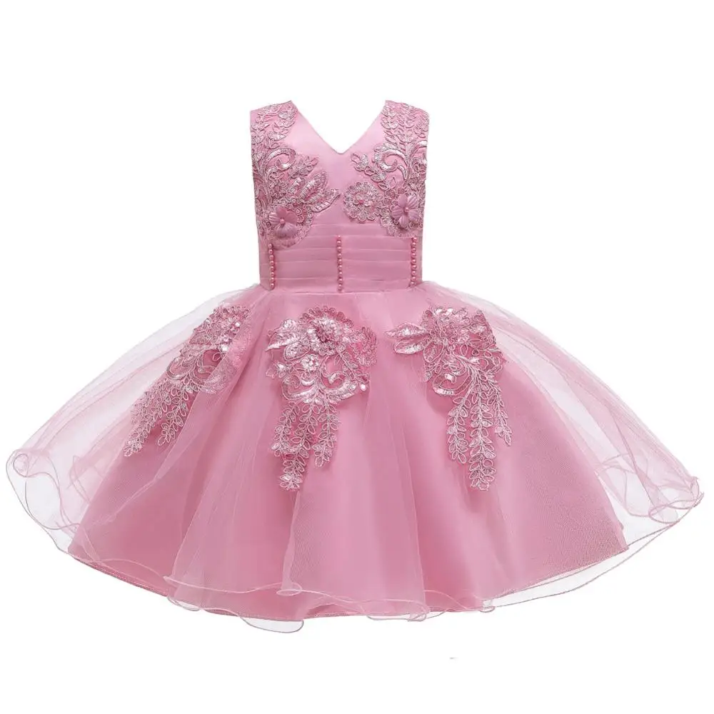 dark pink Платья с цветочным узором для девочек; одежда на год; вечерние платья без рукавов с большим бантом для маленьких девочек; платье принцессы на свадьбу; детское праздничное платье; Vestidos - Цвет: dark pink