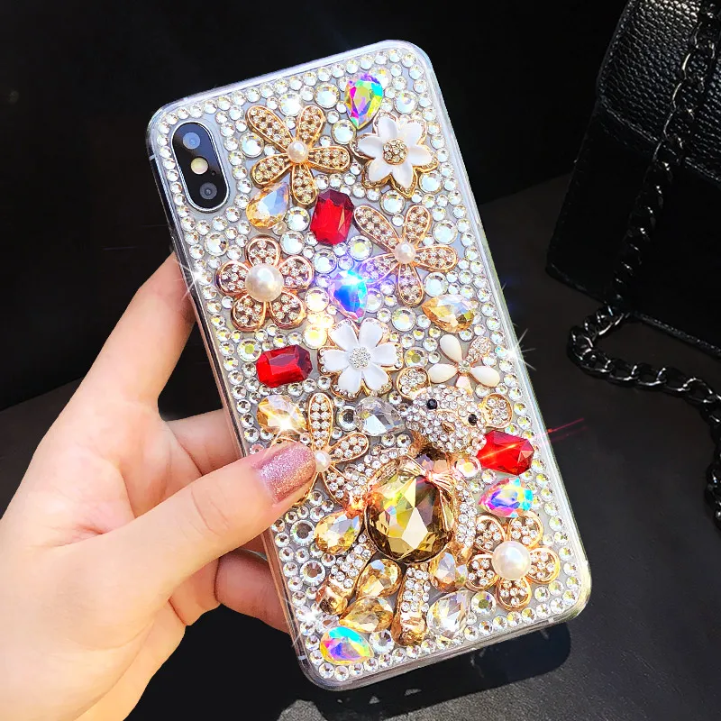 Милые блестящие хрустальные бриллианты Стразы 3D Мультяшные камни мягкая задняя