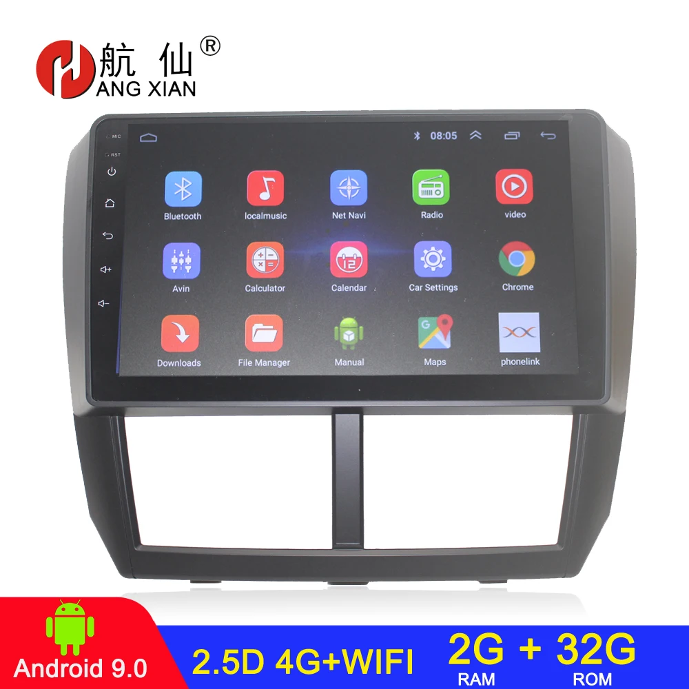Android 9 0 2 din автомагнитола стерео для Subaru Forester 2008 2012 2G + 32G 4G интернет