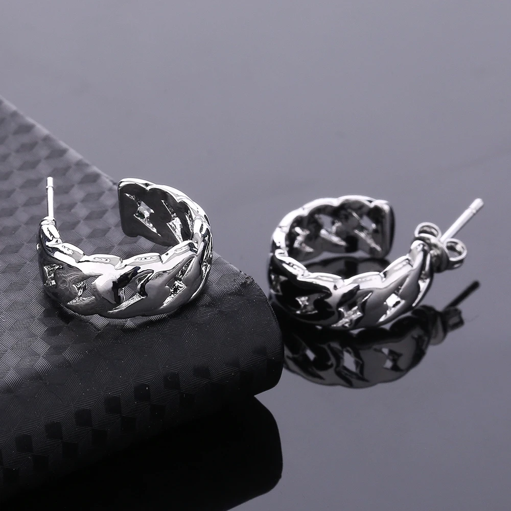 Punk Men Silver color Hoop Piercing Round Stud Earrings Neutral Buddha Earring for Women Fashion Jewelry Brincos Unisex | Украшения и