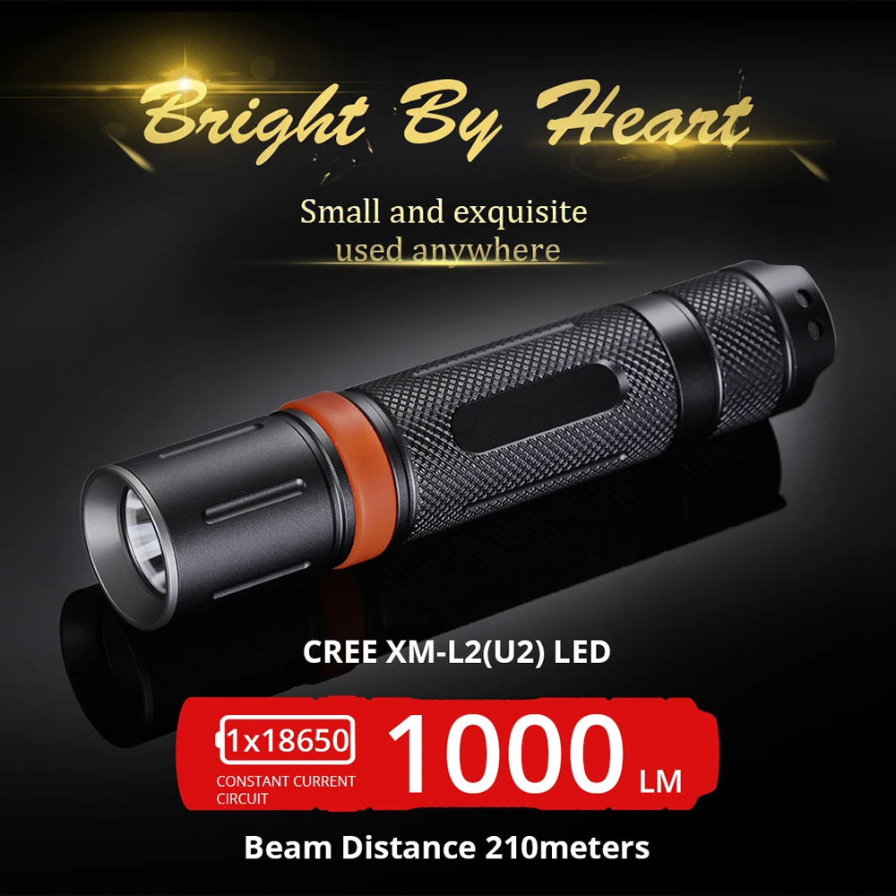 Купить BORUiT XM-L2 светодиодный светильник для вспышки 1000LM 3-Mode IPX8 водонепроницаемый фонарь 18650 фонарь для кемпинга, охоты, велосипеда, светильник Цена BORUiT XM-L2 светодиодный светильник для вспышки 1000LM 3-Mode IPX8 водонепроницаемый фонарь 18650 фонарь для кемпинга, охоты, велосипеда, светильник