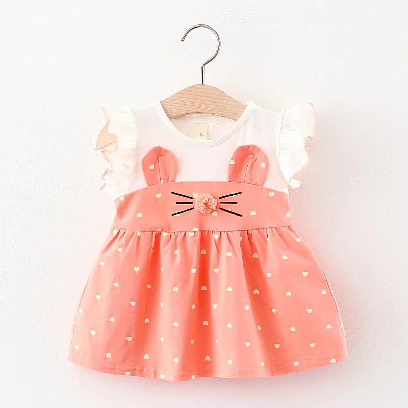 Для маленьких девочек платье 2021 Новое летнее с цветочным принтом милое для