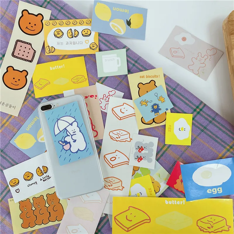 

27Pcs/lot Cute Biscuit Bear Bullet Journal Decorative Sticker Kawaii Stationery Sticker Scrapbooking DIY Diary Album Stick Label