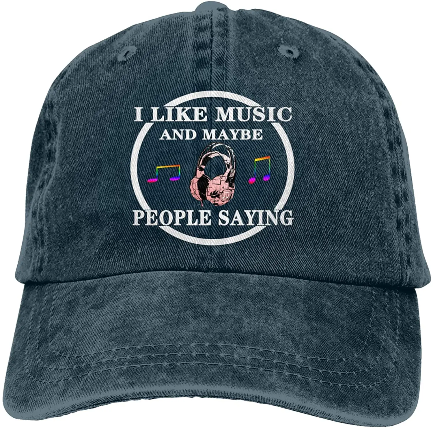 

I Like Music and Maybe People Saying Sports Denim Cap Adjustable Unisex Plain Baseball Cowboy Snapback Hat