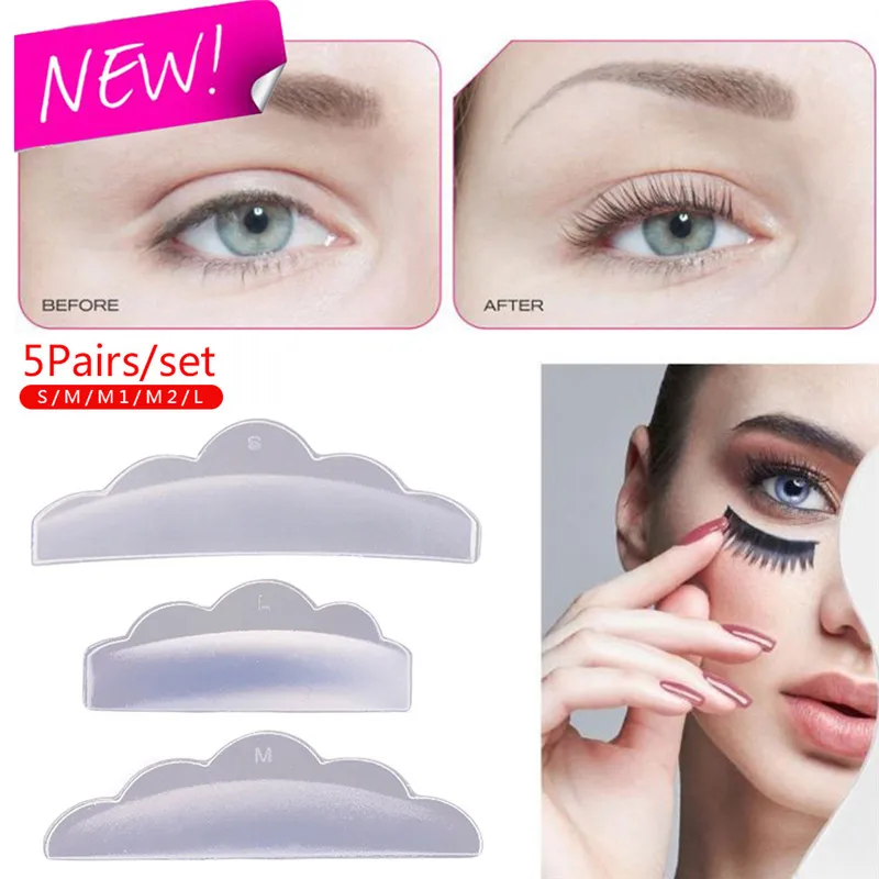 5 Pairs New Silicone durable eyelash permanent Perm Curler Curling Root Lifting False Fake Eyelash Shield Pad maquillaje patches