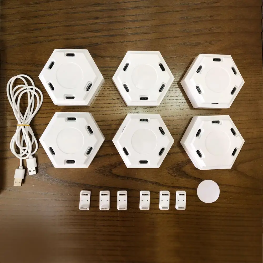 Чувствительный к касанию квантовый светильник RGB шестиугольный модульный