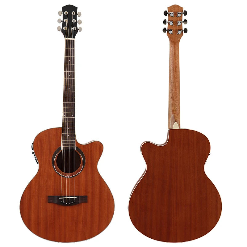 akustische gitarre 40 inch elektrische akustische gitarre voll okoume holz 6 string hochglanz cutaway design folk gitarre mit eq free global shipping