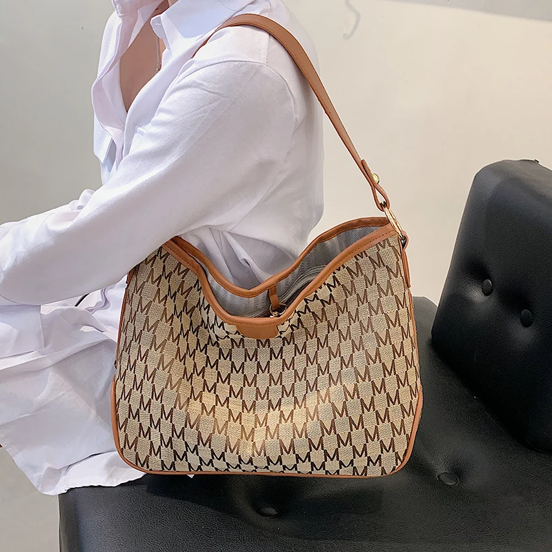 Women Tote Bags Denim Large Shoulder Bag High Quality Crossbody Bag Vintage Letter Pattern Satchels Female Packs