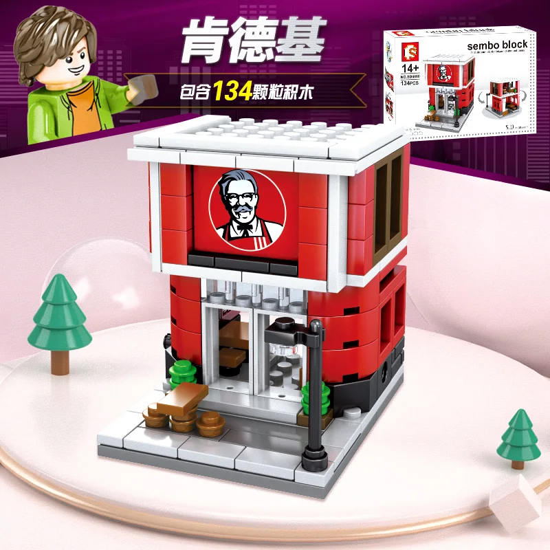 Одиночный мини городской уличный сериал еда конфеты пиццы магазин мороженого