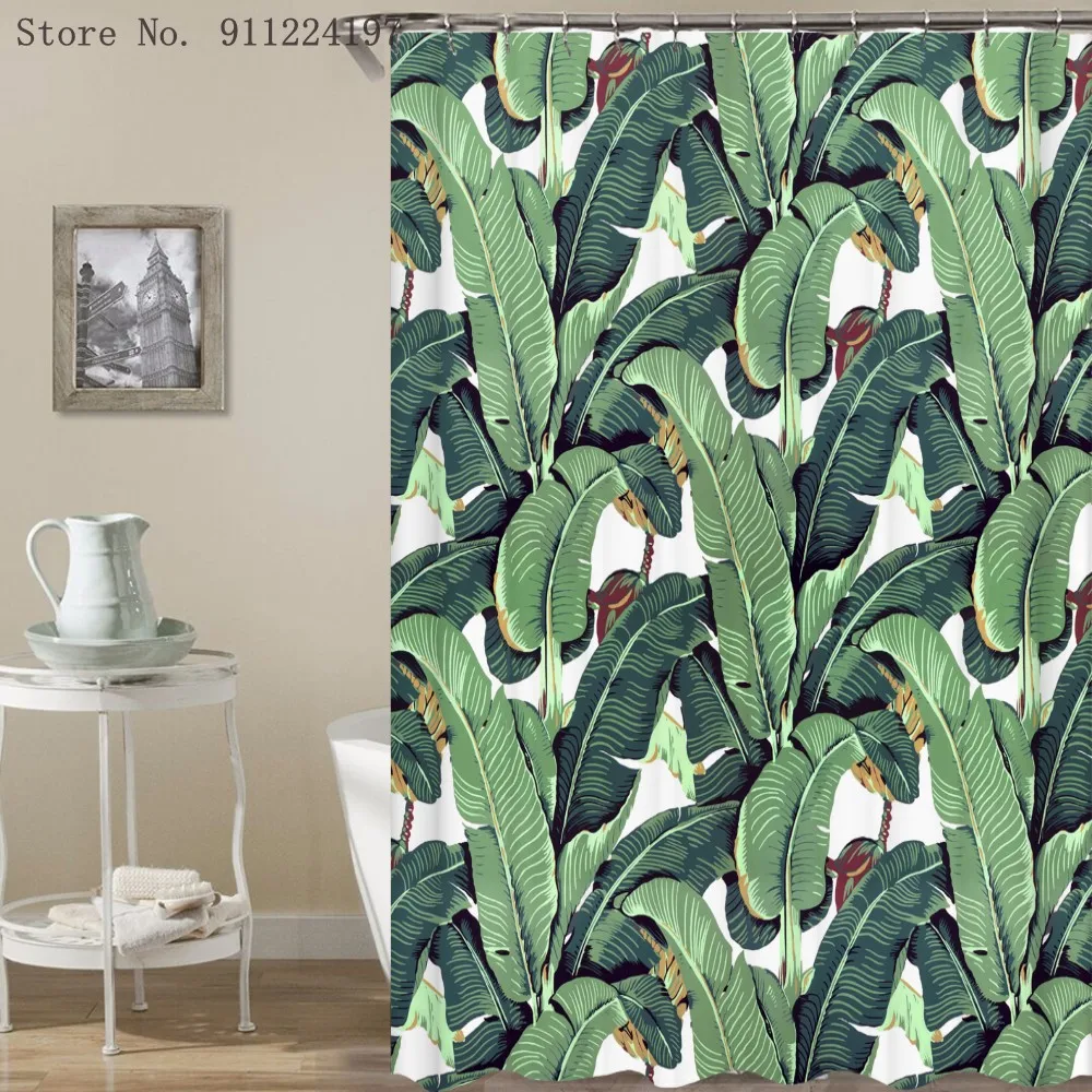 3D зеленые листья травы печати Душ Шторы s занавеска с крючками для ванной комнаты