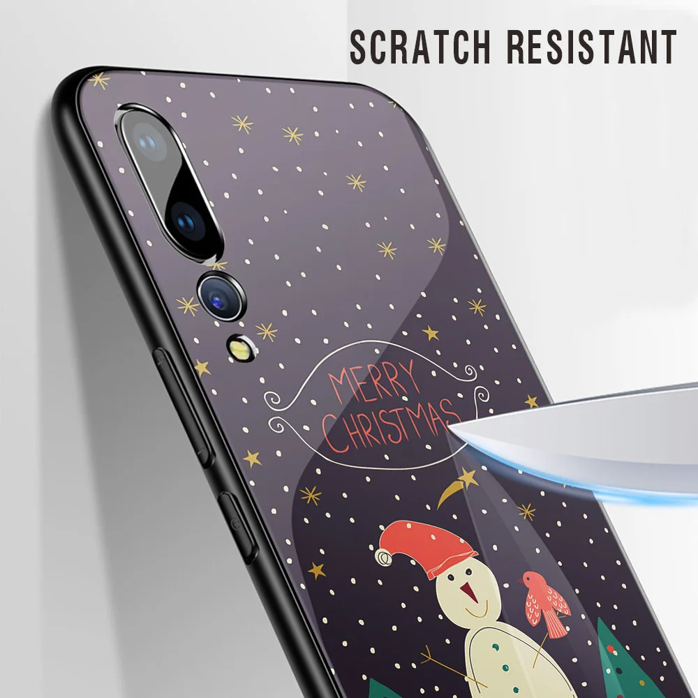 Чехол Merry Christmas Tree из закаленного стекла для huawei P10 P30 Nova 5 4 3 3i P Smart P20 P9 Plus mate 30 20 10 Pro Lite 20X X