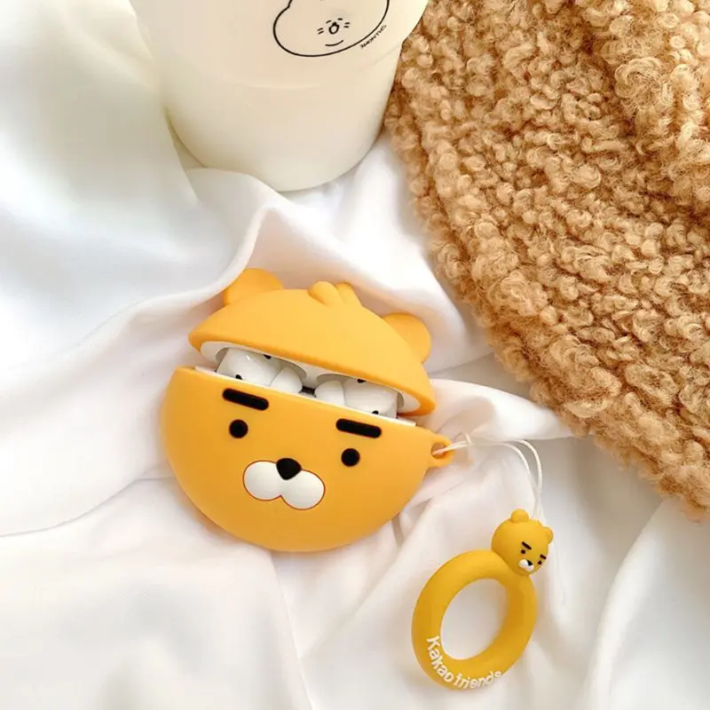 Силиконовый чехол для наушников Airpods Pro с милым изображением Льва ремешком