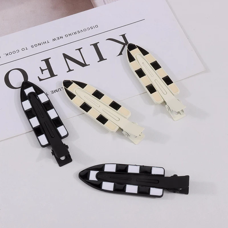 

Black White Plaid Acetate Sheet Hair Clips For Girls Big Hairpins Women Bobby Pin Accessories Headwear Makeup Hair Styling Sweet