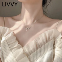 livvy new%c2%a0fashion%c2%a0creativity%c2%a0heartbeat curves zircon silver color necklace for woman simple exquisite jewelry gift