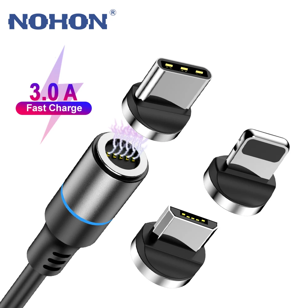 Магнитный Micro USB кабель для iPhone samsung Xiaomi 3A Быстрая зарядка данных провод шнур магнитное зарядное устройство usb type C кабель для мобильного телефона