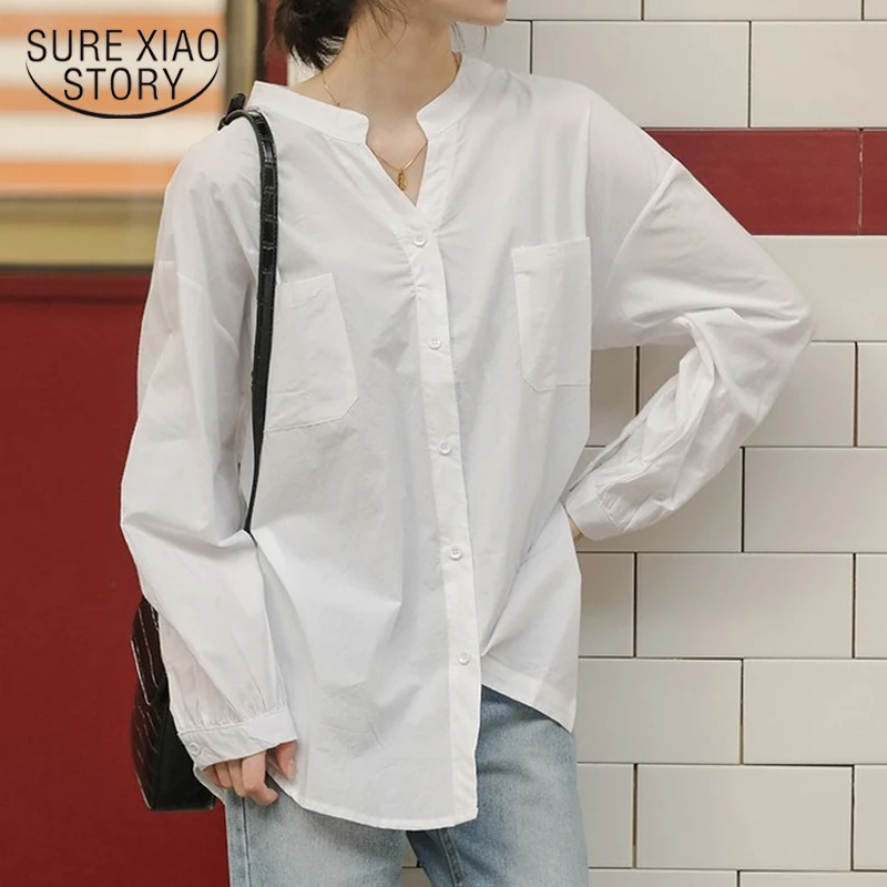 

Korean Style Plus Size Loose Long Sleeve Shirts Women's Shirt Chiffon Blouse Female Office Lady Tops Clothes Blusas 10065