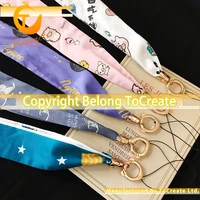 iphone mobile phone lanyard silk ribbon cartoon creative personality hand rope accessories wide rope anti knock fashion ornament