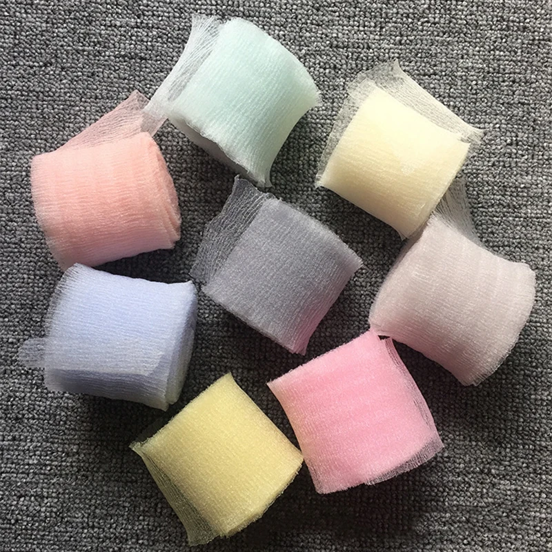 

5 meters/lots Solid Color Wrinkle Organza Satin Ribbon DIY Crafts Gift Bouquet Wrapping Bow Sewing Accessories