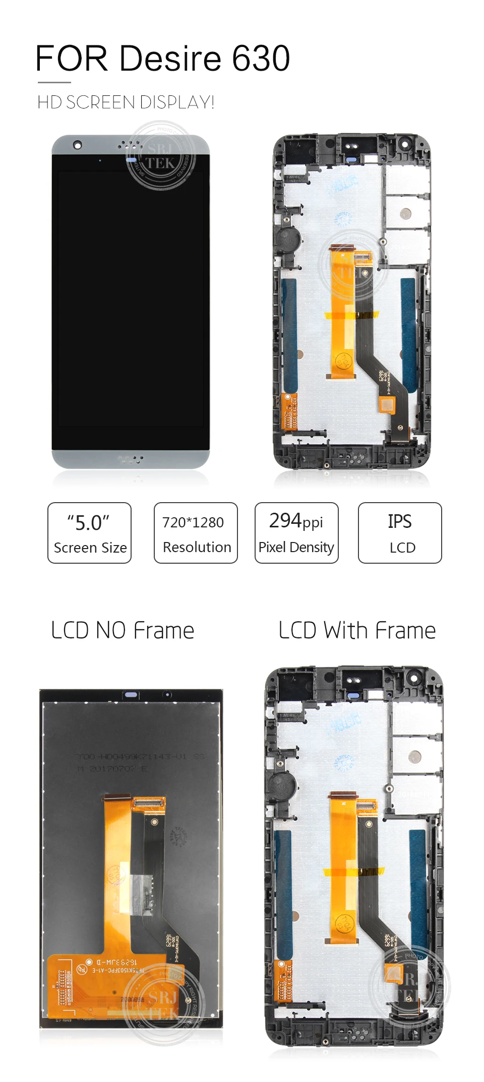 Srjtek 5,0 ''ЖК-дисплей для htc Desire 630 ЖК-дисплей сенсорный экран дигитайзер для Desire 630 D630 запасные части для ремонта ЖК-дисплея