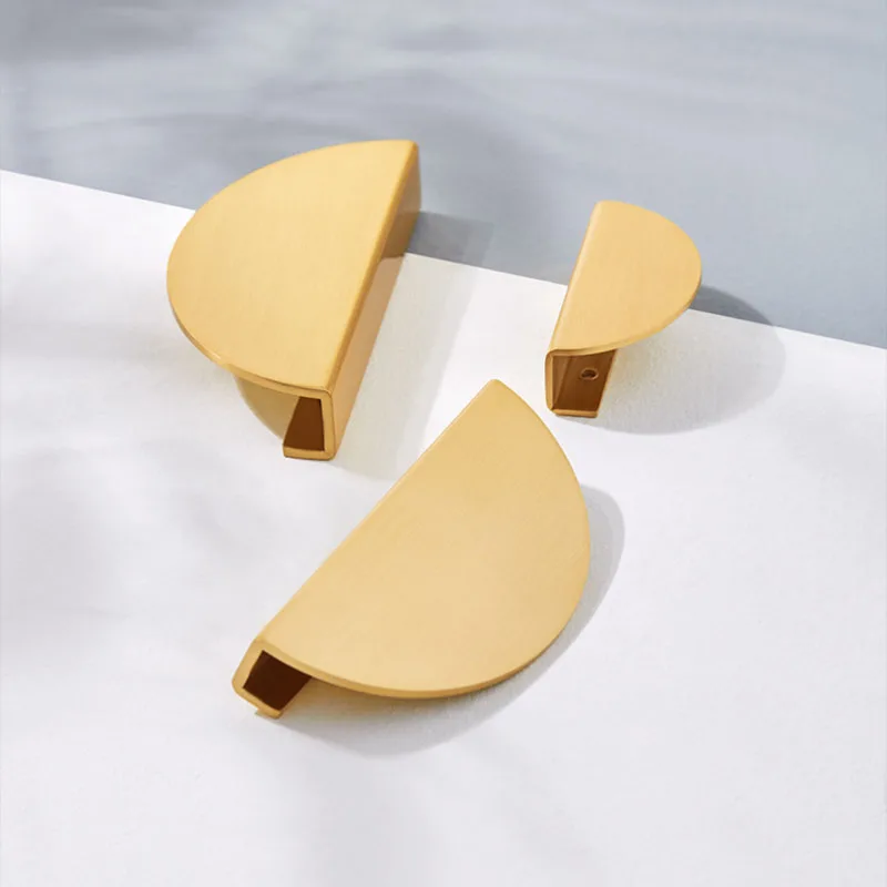 

60mm/100mm Half-round Brass Wardrobe Handle Drawer Cabinet Knobs Furniture Cupboard Pull Bar Furniture Door Accessory