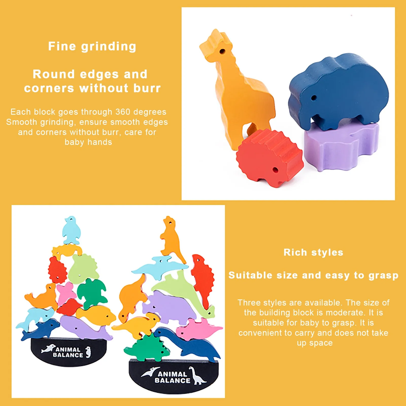 Монтессори игрушки в виде животных Пазлы 3d Строительные блоки баланс игры