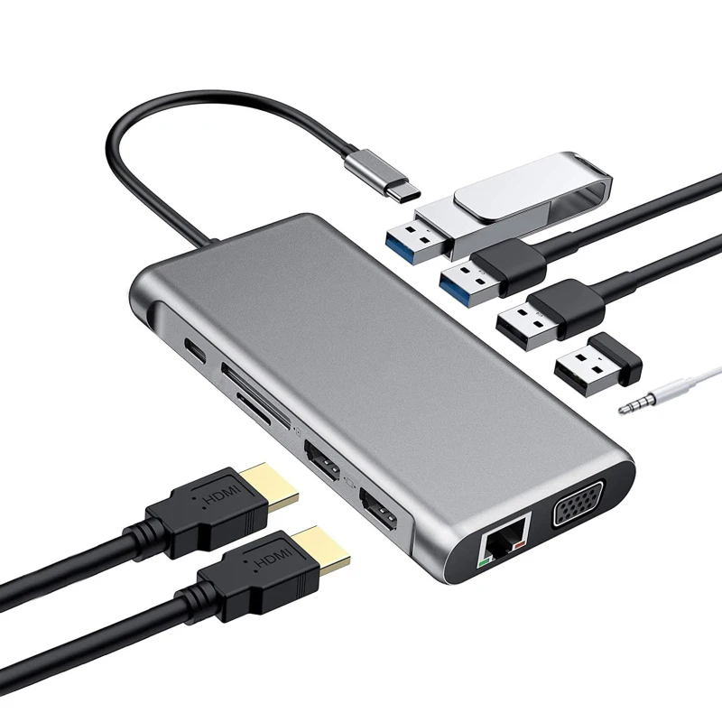 

Док-станция для ноутбука 12 в 1, USB 3,5, HDMI, VGA, RJ45, мм