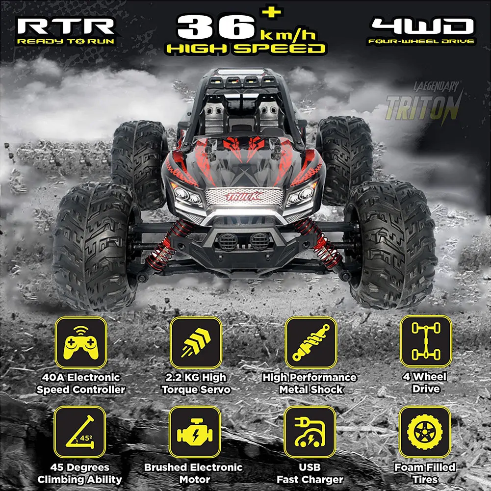 Pokich RC 1: 16 внедорожный Радиоуправляемый автомобиль 4WD 2 4 ГГц высокоскоростной