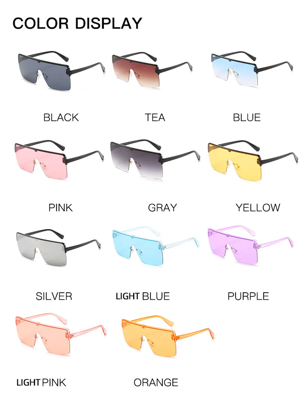 

New Square Oversized Sunglasses Men 2020 Plus Size Sun Glasses Women Large Semi-Rimless Female Eyewear UV400 Gafas Del Sol Mujer