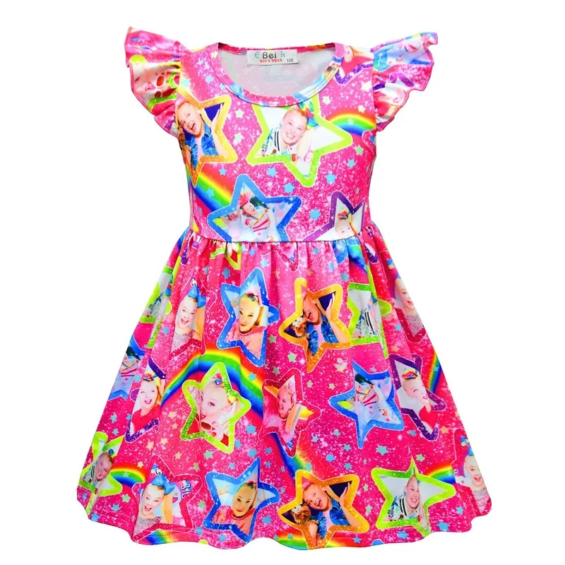 Милое Платье JoJo Siwa для девочек летние костюмы вечеринки в честь Дня Рождения с
