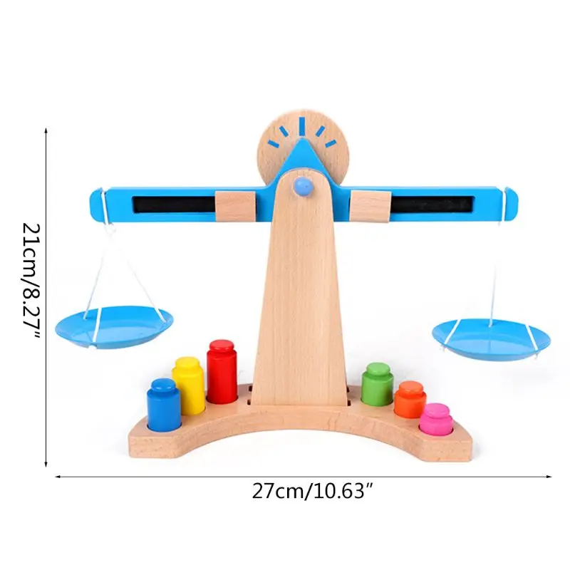 

Kids Weight Balance Scale Timber Set Early Learning Educational Toys Children Wooden Funny Math Gifts