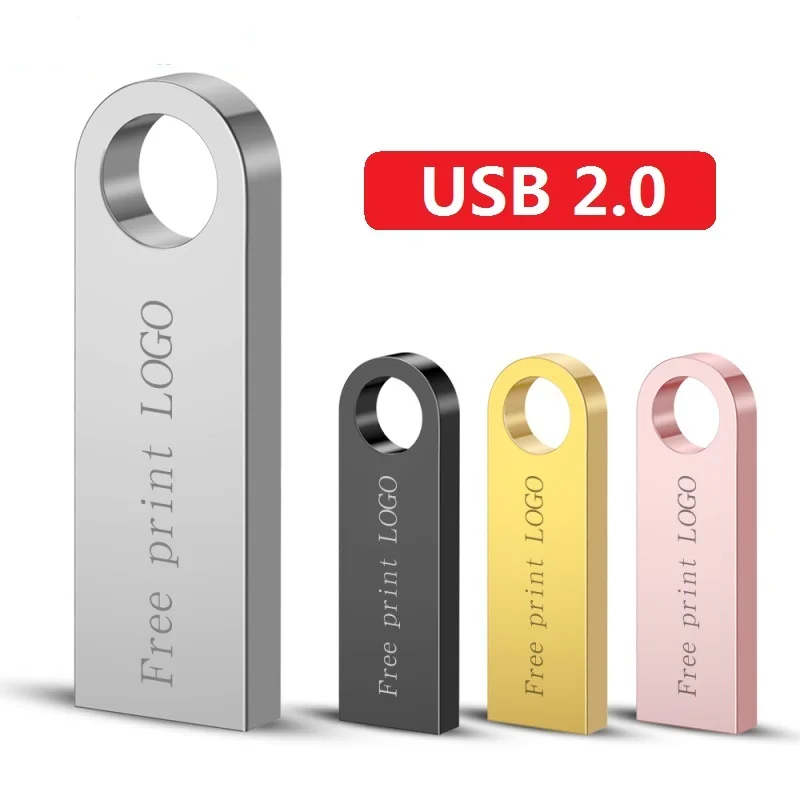 

2pcs Custom LOGO Metal Usb Flash Drive Flash Memory Card 128GB 64GB 32GB Mini Pendrive Pen Drive 16GB 8GB 4GB Usb Stick 128 Gb