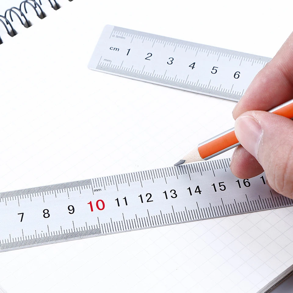 Металлическая линейка из алюминиевого сплава двойная шкала 20 см 8 дюймов