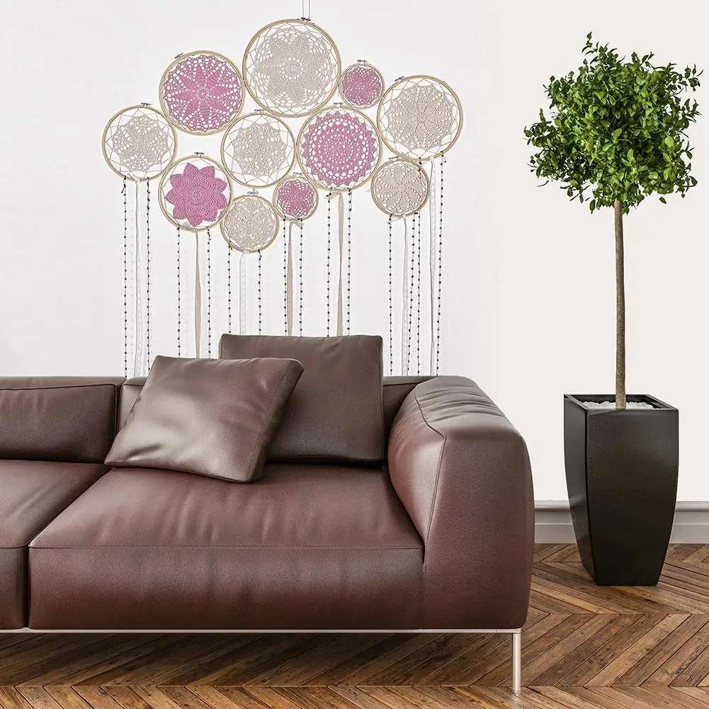 Домашнее настенное украшение сделай сам большой кружевной Ловец снов набор для